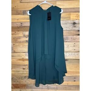 Seta T Top Women's NWT High Low Shirt Sleeveless Green Tie Back Sassy Chic